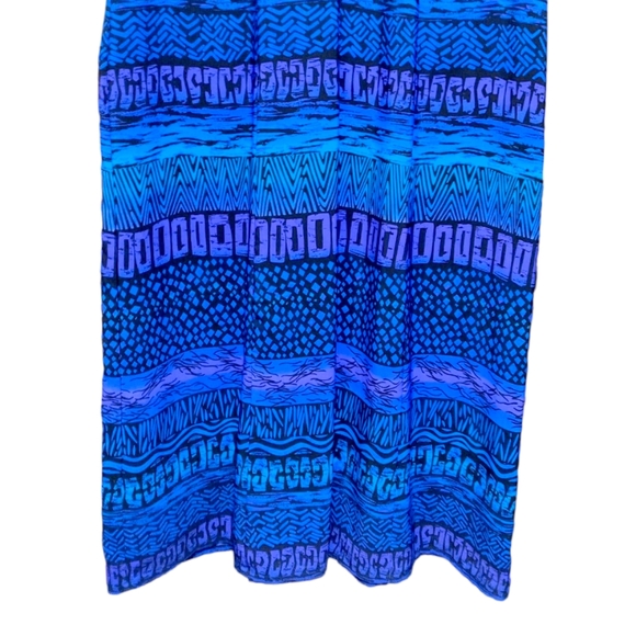 Kathy Lee Vintage Blue Purple 90s Print Short Sleeve Maxi Dress Women's Size 10 - Picture 3 of 6
